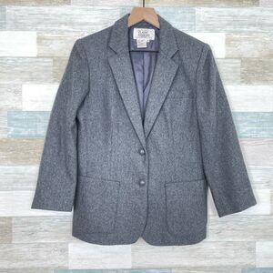 Sears Roebuck Vintage Tweed Blazer Gray Wool Blend Classic Fashion Womens 10